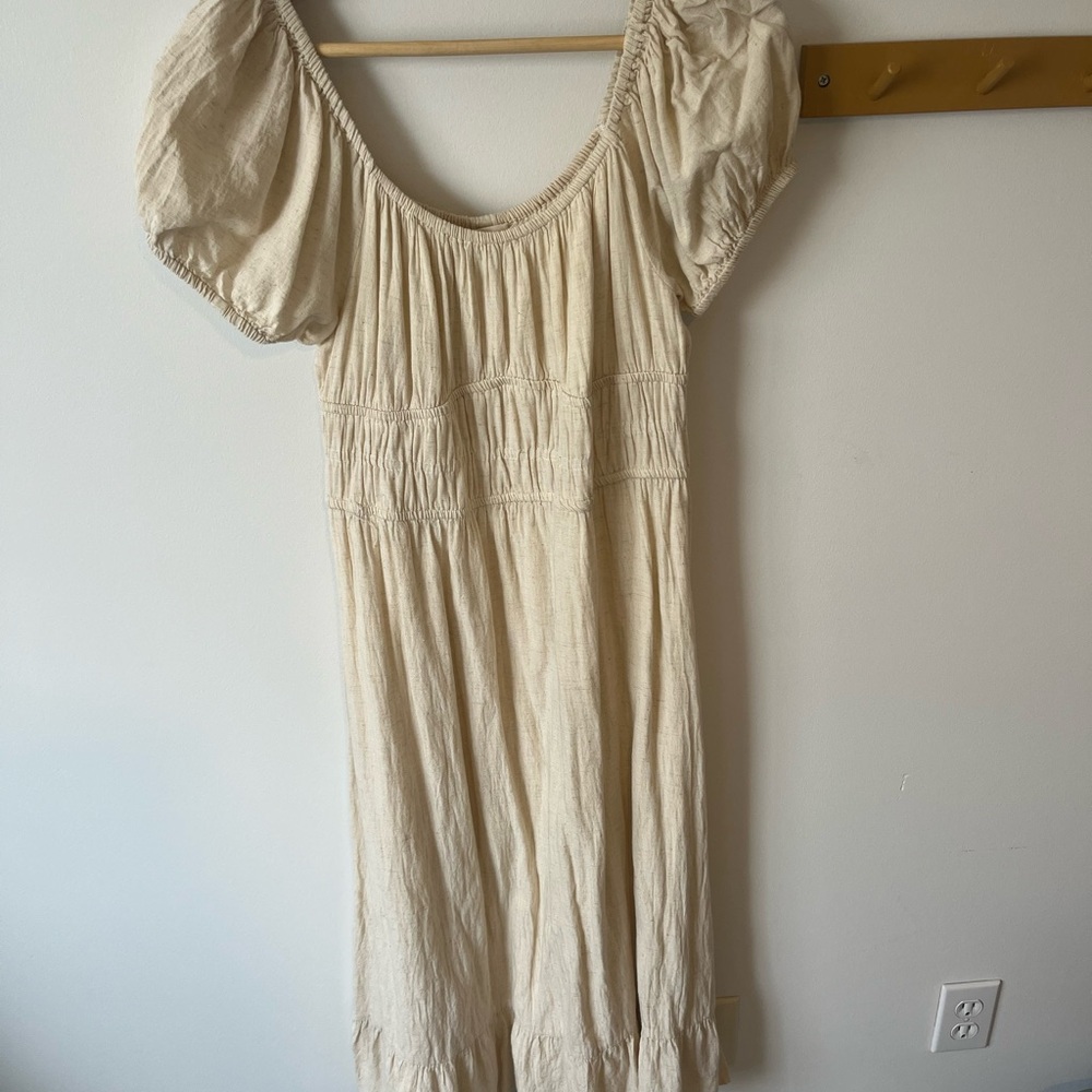 Sim and Sam Cream Cottage Dress, Size XL
